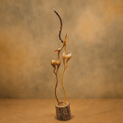 مجسمه چوبی غزال طرح پیوند