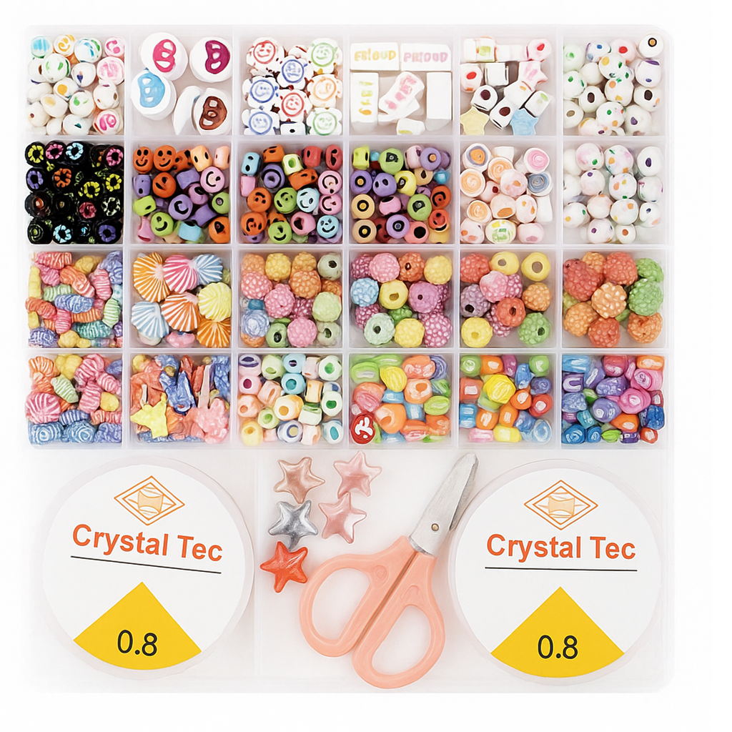 تصویر پک ملزومات ساخت دستبند و گردنبند مدل ۲۰۲۴ شامل ۲ عدد مهره 