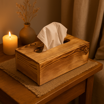 جعبه دستمال چوبی دکوراتیو کد 1