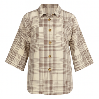 شومیز چهاخانه کنف فندی بوخی کدP1175