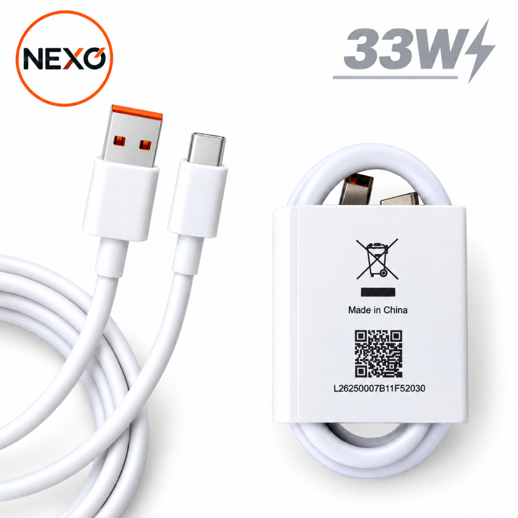 کابل 33واتXIAOMI مدل TURBO Charge ویژگی IC دار ثانیه شمار درصد ریز 100% کارایی اورجینال