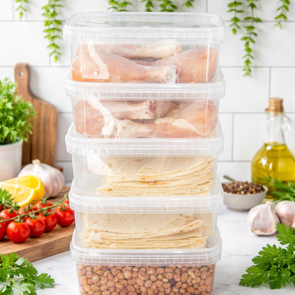 ظرف نگهدارنده مدل فریزری و مایکروویوی 1200cc بسته 6 عددی