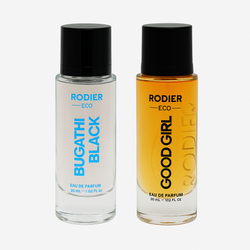 عطر جیبی مردانه و زنانه رودیر مدل BUGATTI BLACK و GOOD GIRL  حجم 30 میلی لیتر مجموعه 2 عددی