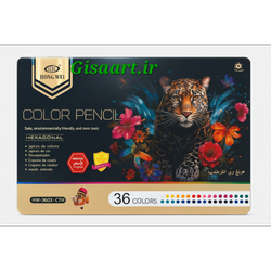 مداد رنگی 36 رنگ برند Hong wei مدل جعبه فلزی 2026 گیساآرت