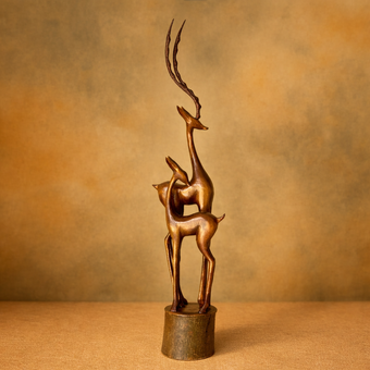 مجسمه چوبی غزال طرح اتحاد