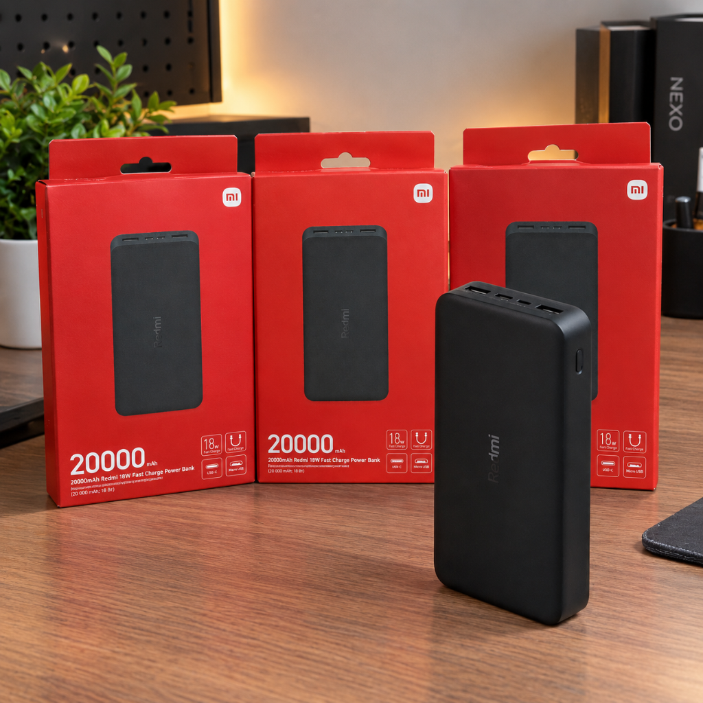 پاوربانک 18 وات شیائومی اصلی مدل Redmi ظرفیت 20000 میلی‌آمپرساعت