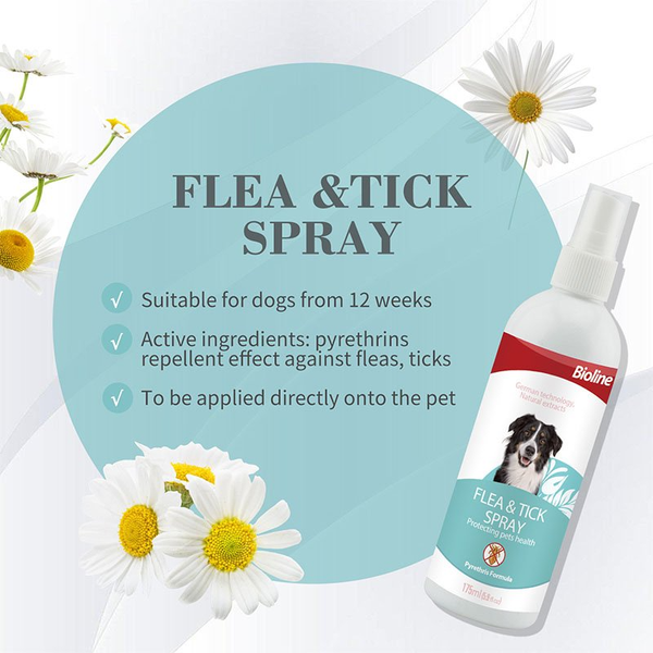 اسپری ضد کک و کنه سگ بایولاین / Bioline dog anti flea & tick spray