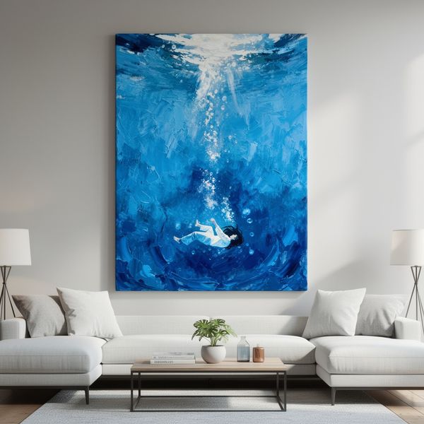 تابلو بوم آوغوش آبی/ طرح اختصاصی لوکس بوم