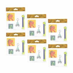 بسته لوازم تحریر مدل 4 تکه چوبی طرح دایناسور فانتزی کد2 مجموعه 6 عددی