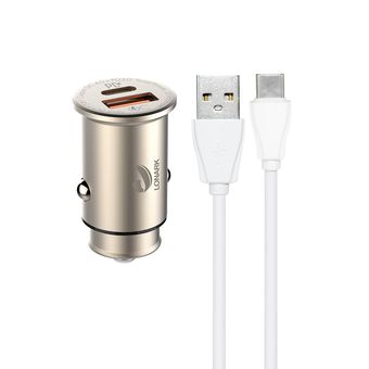 شارژر فندکی 30 وات لونارک به همراه کابل تبدیل USB-C