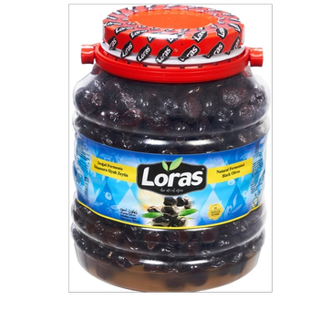 زیتون چروک لوراس کم نمک 2 کیلویی | Loras Gemlik Siyah Zeytin Pet Mega 2.000 gr