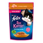پوچ بچه گربه‌ی فلیکس با طعم مرغ در ژله / Felix cat pouch with chicken flavor in jelly
