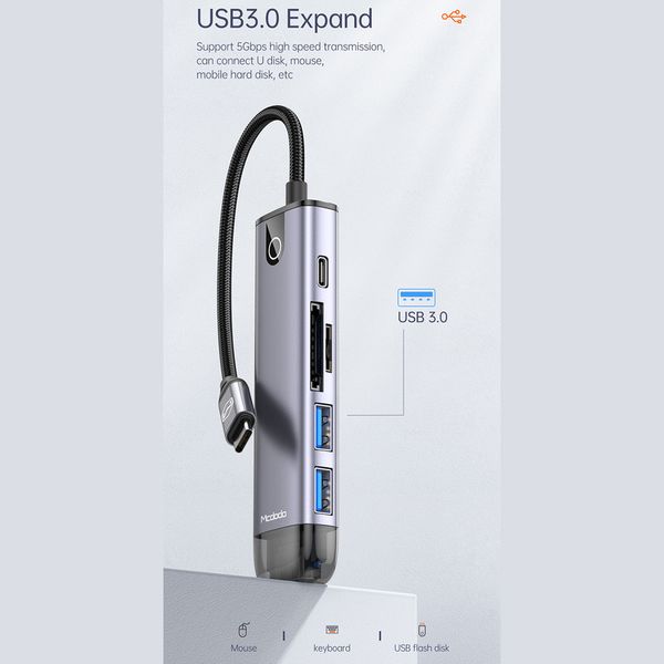 هاب 6 پورت USB-C مک دودو مدل MC-HU-7740