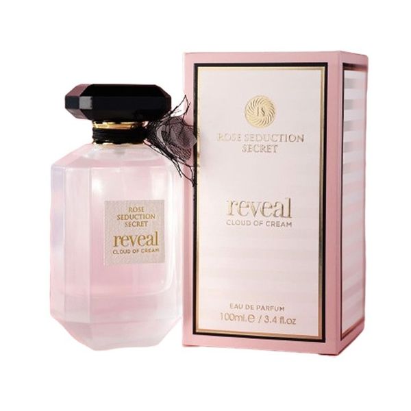 ادکلن زنانه رز سداکشن سکرت ریویل فرگرانس ورد حجم 100 میلی لیتر Fragrance World Rose Seduction Secret Reveal Cloud Of Creme