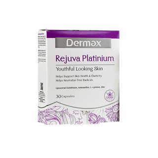 کپسول مکمل سلامت پوست درمکس مدل Rejuva Platinium بسته 30 عددی با ویتامین C و روی، حفظ سلامت سلول‌های پوست و تقویت ترمیم پوس*215