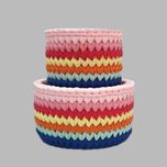 سبد قلاب بافی تریکو طرح سنتی کد 55 مجموعه 2 عددی