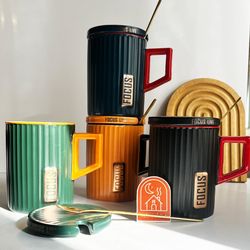 ماگ سرامیکی درب دار شیک فوکوس