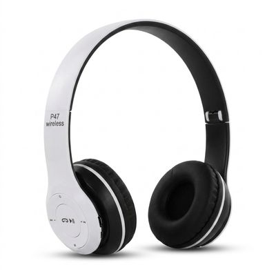 هدفون بلوتوثی مدل P47 EDR بدون قابلیت نویز کنسلینگ، درگاه USB Type-C، دارای شیار کارت حافظه، مقاومت در برابر رطوبت و عرق