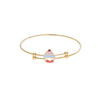 دستبند طلا 18 عیار دخترانه گالری طلا مریم اکرمی مدل کاپ کیک