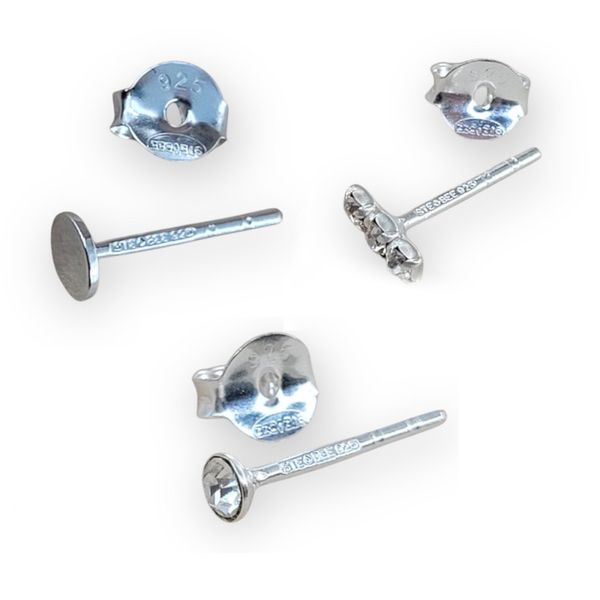 گوشواره نقره زنانه مدل مینیمال مجموعه سه عددی