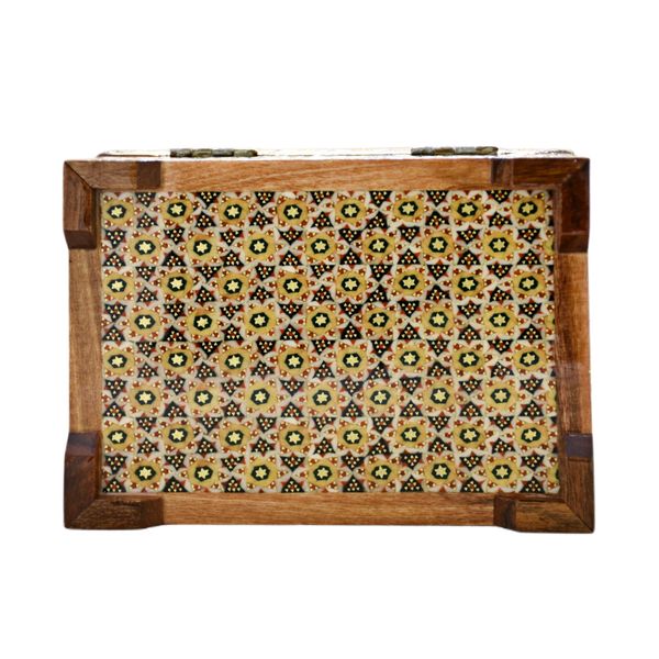 جعبه جواهرات خاتم کاری مدل پایه دار کد 58