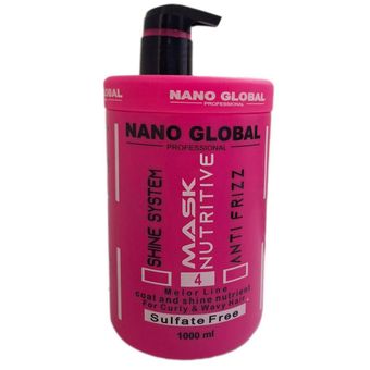 ماسک داخل حمام موهای فر بدون سولفات نانو گلوبال حجم 1000 میلی لیتر