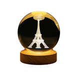 چراغ خواب مدل گوی کریستال طرح برج ایفل