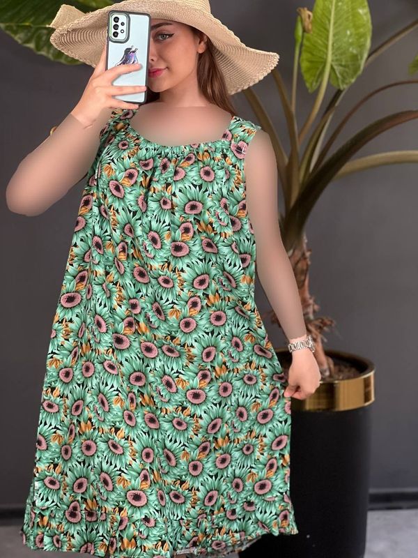 پیراهن نخی چیندار 1104