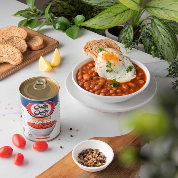 کنسرو لوبیا چیتی با سس گوجه فرنگی چین چین - 400 گرم 12عددی
