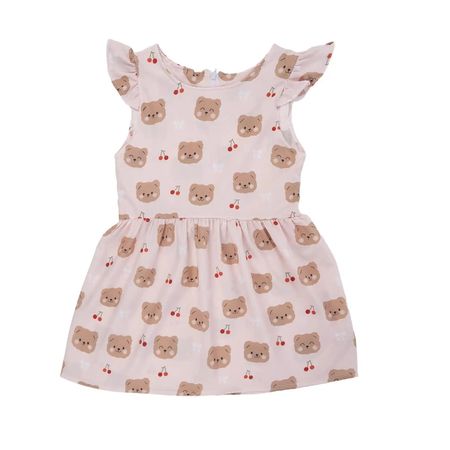 پیراهن آستین کوتاه یقه گرد دخترانه مدل MDSS-CH3987