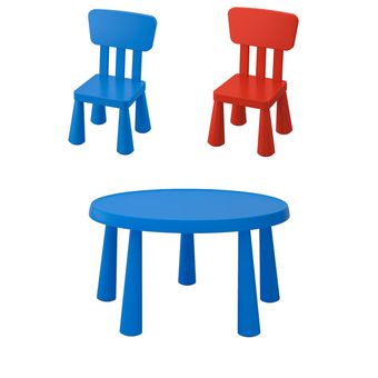 ست میز و صندلی کودک ایکیا مدل MAMMUT بسته 3 عددی