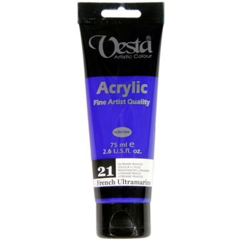رنگ اکریلیک وستا مدل 21 French Ultramarine حجم 75 میلی لیتر