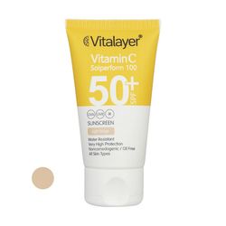 کرم ضد آفتاب رنگی ویتامین C ویتالیر SPF50 مناسب انواع پوست حجم 40 میلی لیتر