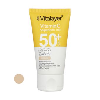 کرم ضد آفتاب رنگی ویتامین C ویتالیر SPF50 مناسب انواع پوست حجم 40 میلی لیتر