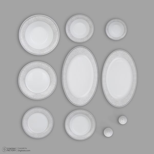 سرویس چینی 35 پارچه غذاخوری چینی زرین ایران طرح شهرزاد مدل ورونا درجه عالی