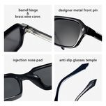 عینک آفتابی مستطیلی آلبرت وگ مدل SZ8106 Obsidian