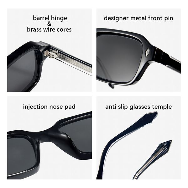 عینک آفتابی مستطیلی آلبرت وگ مدل SZ8106 Obsidian