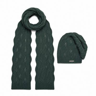 ست کلاه و شال گردن بافتنی زنانه مدل MDSS-CG6506