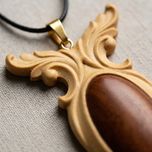 گردنبند چوبی مدل ناردانه