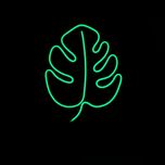 چراغ دیواری مدل نئون طرح برگ