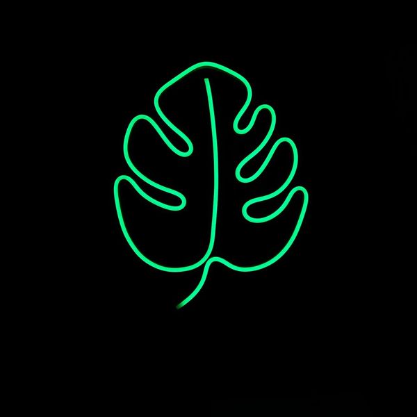 چراغ دیواری مدل نئون طرح برگ