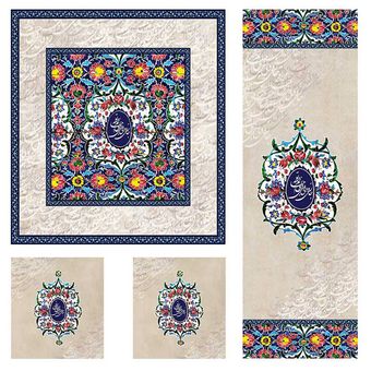 ست رومیزی 4 تکه برند رومیزی باز کد Tr854DR4