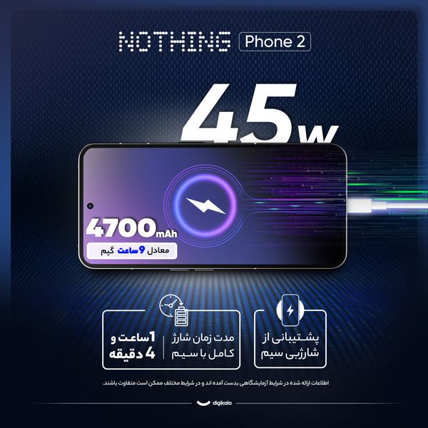 گوشی موبایل ناتینگ مدل Phone 2 دو سیم کارت ظرفیت 256 گیگابایت و رم 12 گیگابایت
