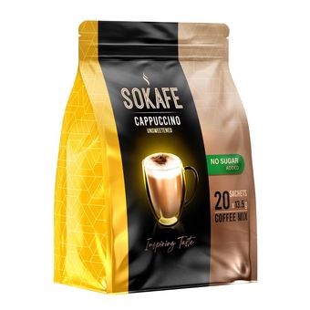 کاپوچینو  بدون شکر سوکافه - 13.5 گرم بسته 20 عددی