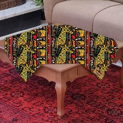 رومیزی برند رومیزی باز طرح مربع مدل آفریقایی کد 11060-1 سایز 100*100