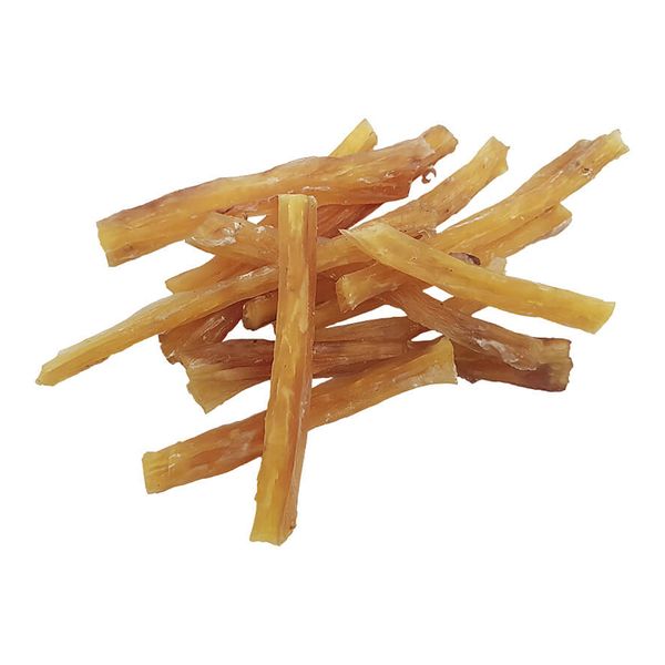 تشویقی سگ هاپومیل مدل زردپی گاو Beef Backstraps Tendons وزن 100 گرم