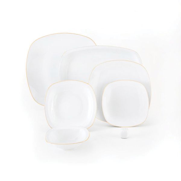 سرویس غذاخوری 98 پارچه چینی زرین ایران سری کواترو مدل سمن درجه یک