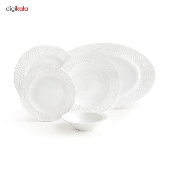 سرویس غذاخوری 28 پارچه چینی زرین ایران سری رادیانس مدل White 2 درجه عالی