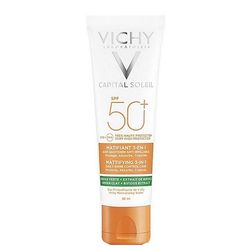کرم ضد آفتاب بدون رنگ ویشی SPF 50 مدل کاپیتال سولیل ‌مناسب انواع پوست‌ حجم 50 میلی‌لیتر
