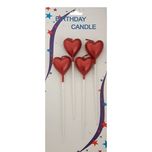 شمع تولد طرح قلب  بسته 4عددی